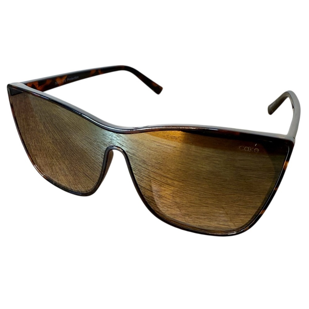 CAKE EYEWEAR Tortoise Zanzibar Shield Sunglasses Mirror Lens UV Protection
